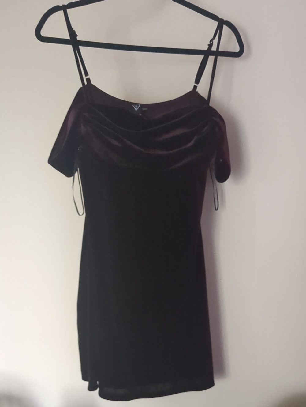 Windsor Plum Velvet Off-Shoulder Slip Dress